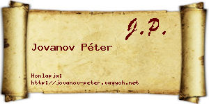 Jovanov Péter névjegykártya