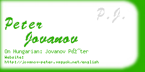 peter jovanov business card